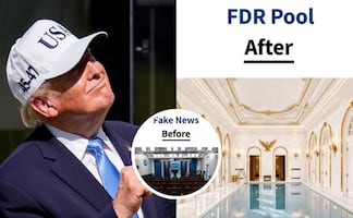 Trump imagina una piscina donde está la sala de prensa de la Casa Blanca: así sería el cambio