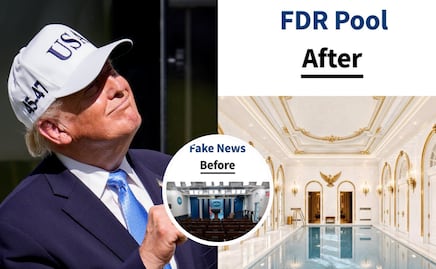 Trump imagina una piscina donde está la sala de prensa de la Casa Blanca: así sería el cambio