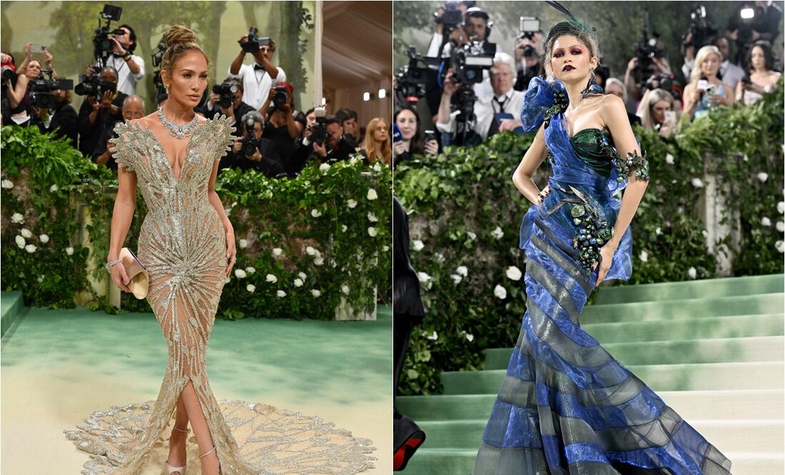 Bad Bunny, JLO, Chris Hemsworth y Elsa Pataky abren la alfombra verde de la Met Gala. Fotos Agencias