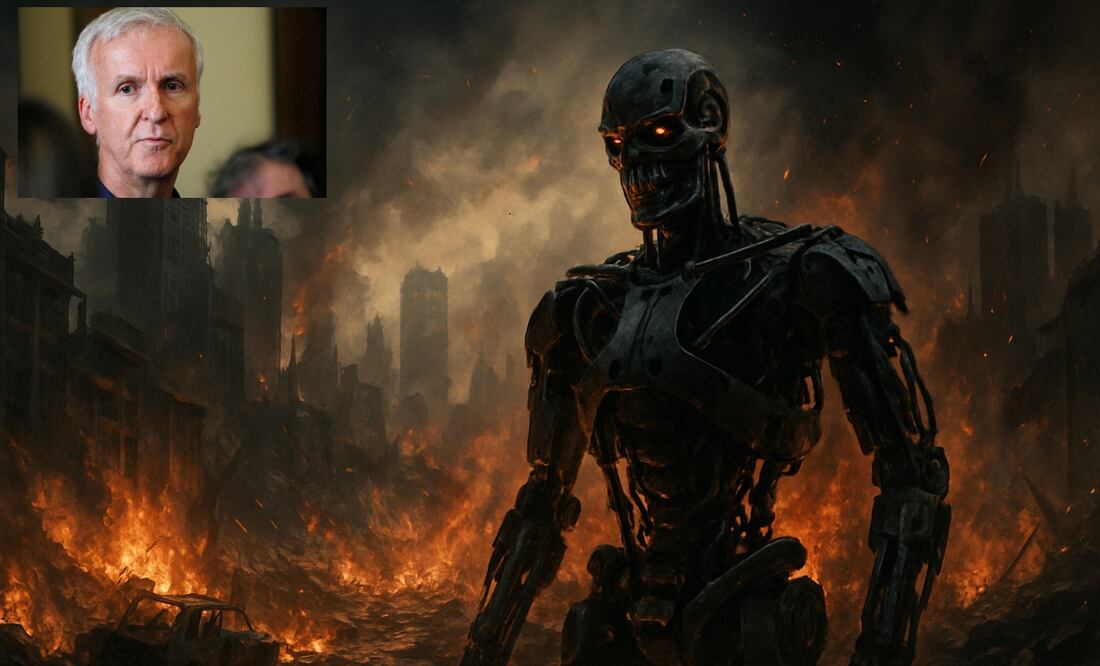 James Cameron revela lo que podría desatar un apocalipsis nuclear al estilo "Terminator". Imagen generada con AI