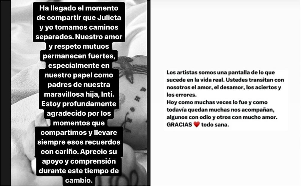 Cazzu y Nodal anuncian separación. Fotos: Instagram