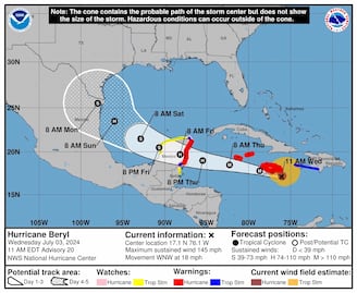 Huracán Beryl. México despliega más de 8,500 soldados. ¿Dónde y cuándo impactará?