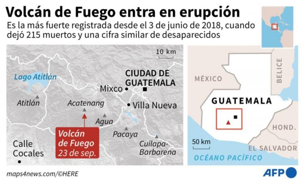 Volcán de Fuego entra en erupción en Guatemala (videos)