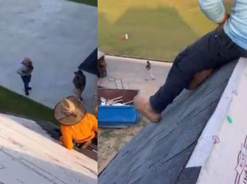 Migrantes trepan al techo de una casa para evitar arresto de ICE: "nos cayó la migra" VIDEO