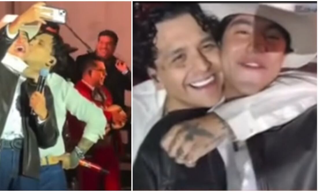 Christian Nodal se pone cariñoso con joven cantante en show; “se la pasaron las copas” VIDEO Foto: Captura de pantalla / TikTok