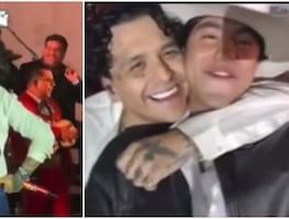 Christian Nodal se pone cariñoso con joven cantante en show; ¿se le pasaron las copas? VIDEO