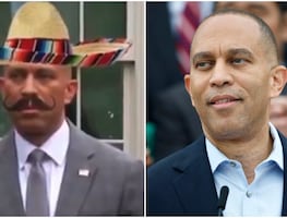 Trump usa IA para burlarse de Jeffries con sombrero y bigote mexicano: ¡la polémica estalla en redes! VIDEO