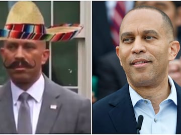 Trump usa IA para burlarse de Jeffries con sombrero y bigote mexicano: ¡la polémica estalla en redes! VIDEO