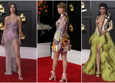 Dua Lipa y otras famosas que causaron furor en la alfombra de los Grammy