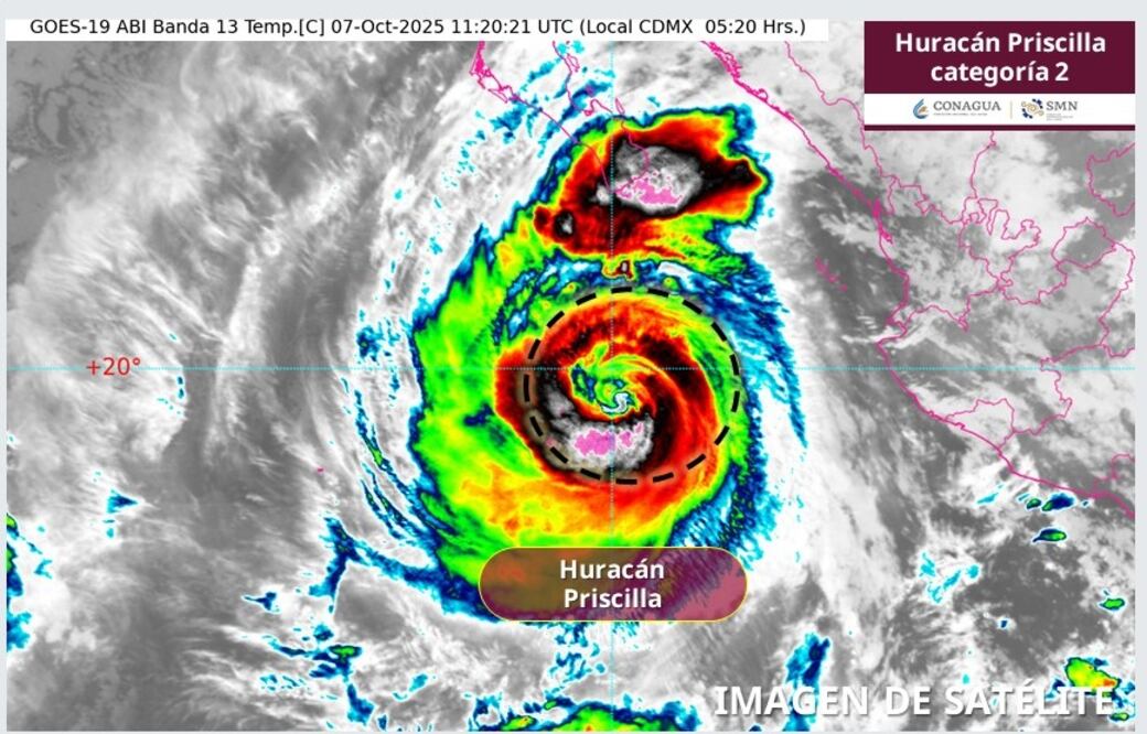 ¿Dónde impactará el huracán Priscilla y qué estados de México estarán en mayor riesgo? Foto @conagua_clima