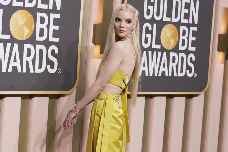 Anya Taylor-Joy conquista los Golden Globes con atuendo amarillo de impacto 