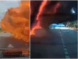 Viral. Imágenes impactantes de la avioneta que se desplomó en carretera de Malasia