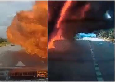 Viral. Imágenes impactantes de la avioneta que se desplomó en carretera de Malasia