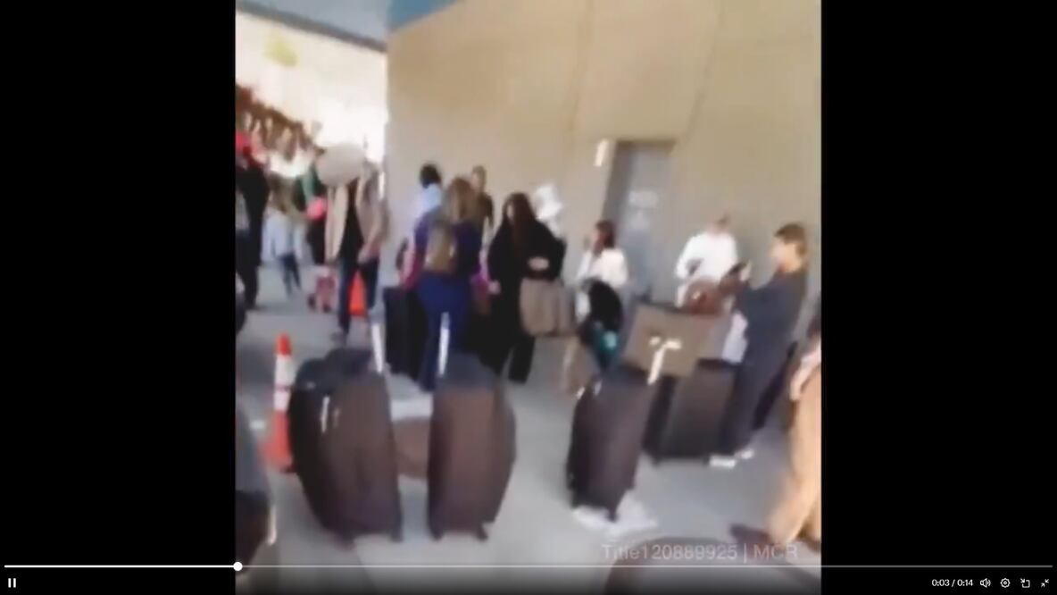 Exesposa de 'el Chapo' y 16 familiares se entregan al FBI en la frontera de Tijuana. Tomada de video
