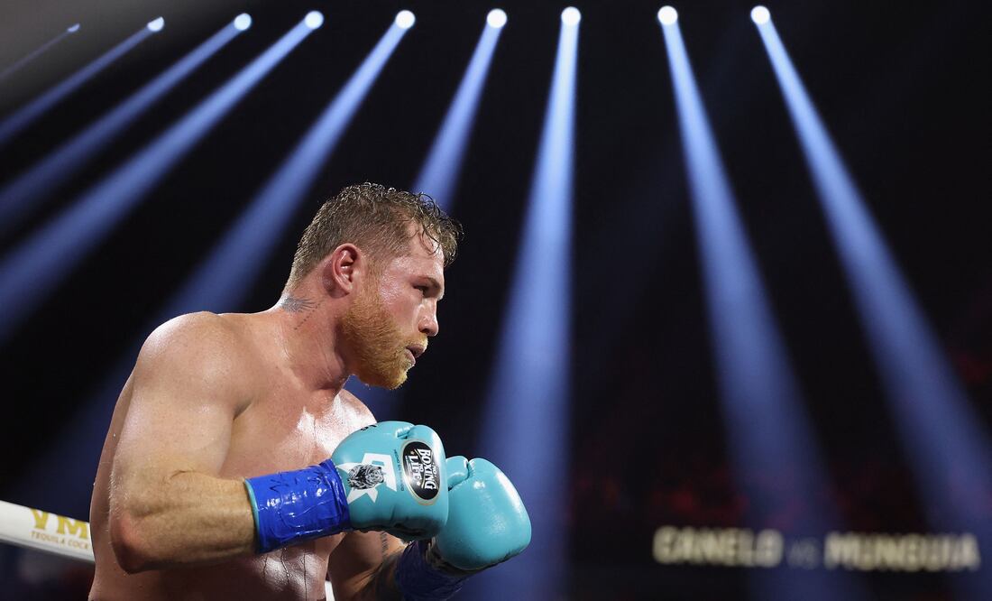 Así fue el lujoso festejo de Saúl 'Canelo' Alvarez luego de derrotar a Jaime Munguía. FOTO: AFP / Christian Petersen
