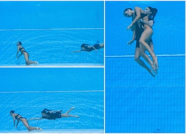 Nadadora Anita Álvarez se desmaya en la piscina; la rescata su entrenadora