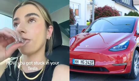 Tiktoker queda atrapada en su Tesla a 40° de temperatura durante actualización de software