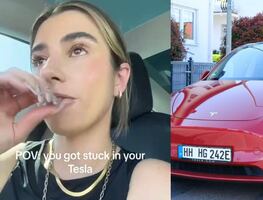 Tiktoker queda atrapada en su Tesla a 40° de temperatura durante actualización de software