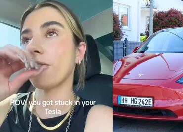 Tiktoker queda atrapada en su Tesla a 40° de temperatura durante actualización de software
