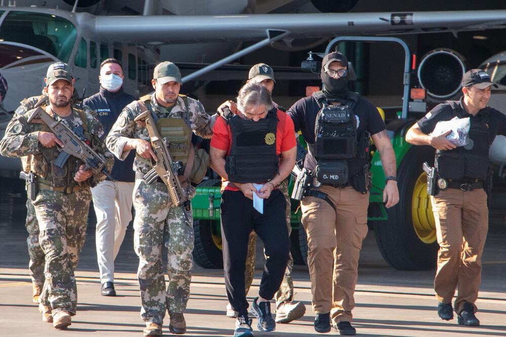 Hernán Bermúdez Requena, alias ‘El Abuelo’, detenido y trasladado al penal del Altiplano. Foto: AFP