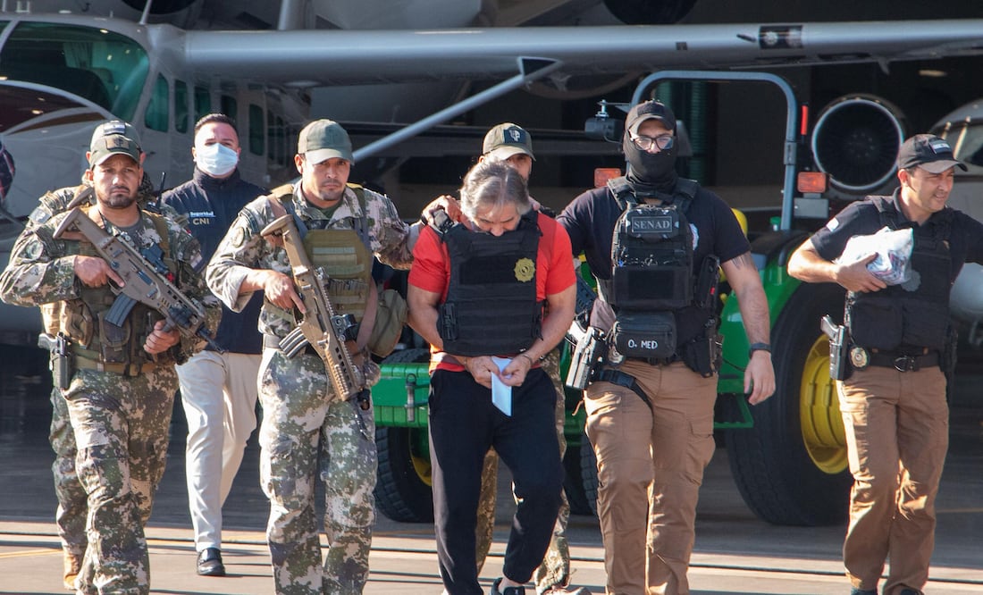 Hernán Bermúdez Requena, alias ‘El Abuelo’, detenido y trasladado al penal del Altiplano. Foto: AFP