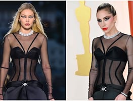 Lady Gaga cautiva con vestido al estilo Gigi Hadid en la gala de los Óscar 2023