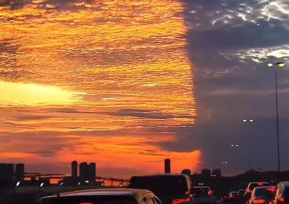 Misterioso fenómeno divide el cielo de Florida. ¿Realidad o Inteligencia Artificial? Foto: Screenshot @ronin19217435 en X