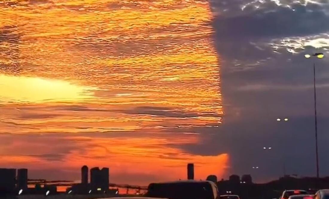 Misterioso fenómeno divide el cielo de Florida. ¿Realidad o Inteligencia Artificial? Foto: Screenshot @ronin19217435 en X
