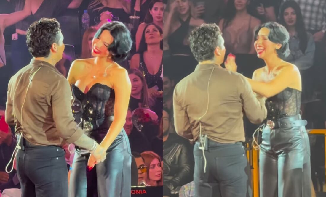 Ángela Aguilar celebra su cumpleaños 21 con Christian Nodal en el escenario. ¿Qué le gritaron? Foto. Captura Instagram