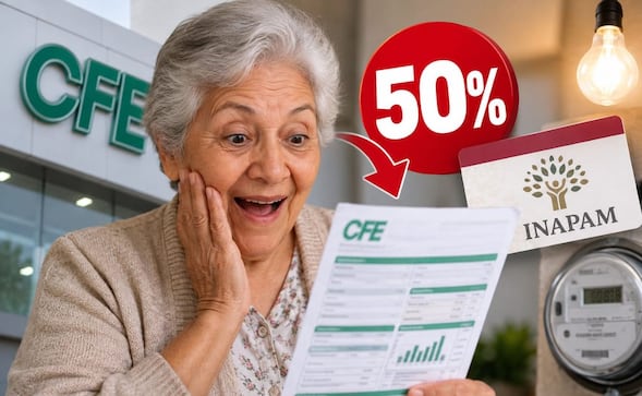 ¿CFE da 50% de descuento con INAPAM? La verdad sobre el recibo de luz  