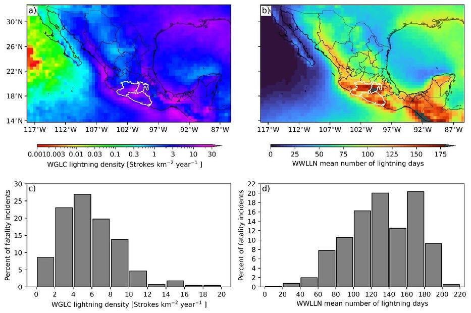 ¿Dónde es más peligroso que te alcance un rayo en México? El mapa de la UNAM revela las zonas de mayor riesgo. Foto: UNAM