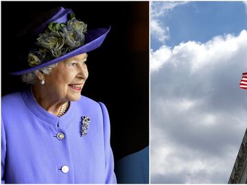 Reina Isabel II. La Casa Blanca y el Capitolio ondean sus banderas a media asta