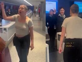 Pasajera enloquece contra aerolínea por un supuesto vuelo perdido; ¿se equivocó de terminal? VIDEO