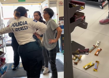 Apodan ‘Lady Oxxo’ a mujer que pateó productos y arremetió contra vendedor por falta de dinero en las cajas. VIDEO