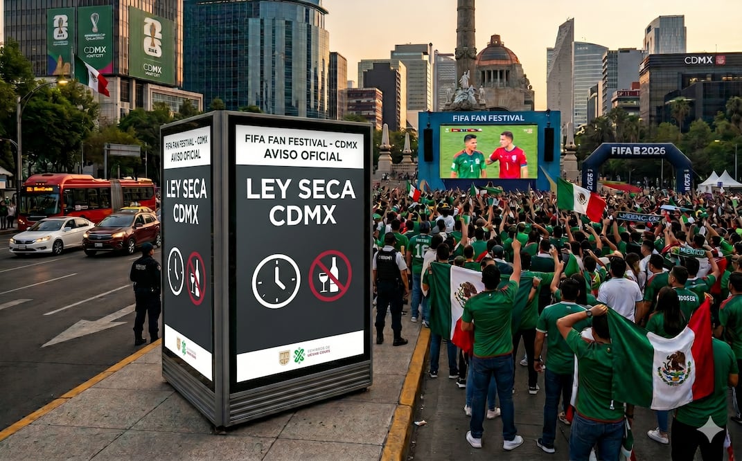 Mundial 2026. CDMX activa ley seca durante el México vs Chequia. ¿En dónde aplicará y en qué horarios? Foto: IA