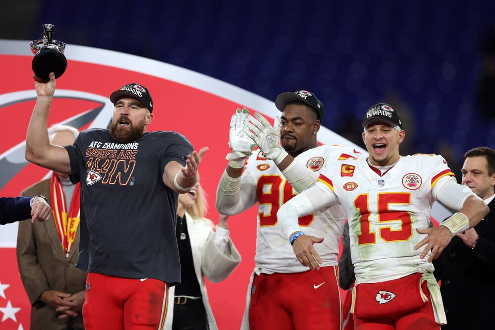 Super Bowl 2024. Los Chiefs jugarán con el jersey rojo y los 49ers lo harán con el blanco Rob Carr/Getty Images/AFP (Photo by Rob Carr / GETTY IMAGES NORTH AMERICA / Getty Images via AFP)