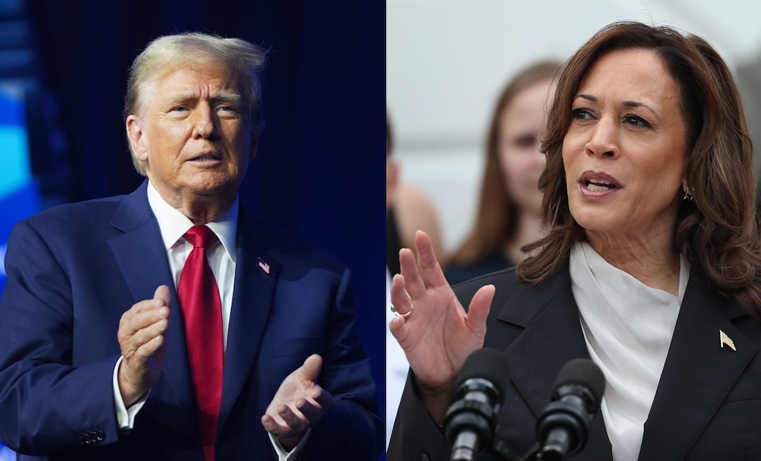 Trump llama "lunática radical de izquierda" a Kamala Harris y la acusa de "ejecutar bebés" con programa de aborto. EFE/ARCHIVO
