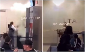 Video. Mujer agrede con extintor a trabajadores en aeropuerto de Atlanta