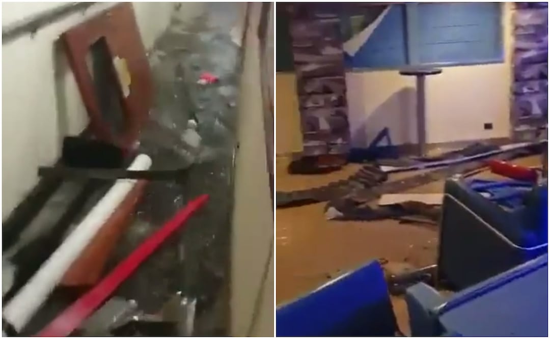 La tormenta causó daños en las habitaciones del crucero de Carnival Sunshine. Foto tomada de video.