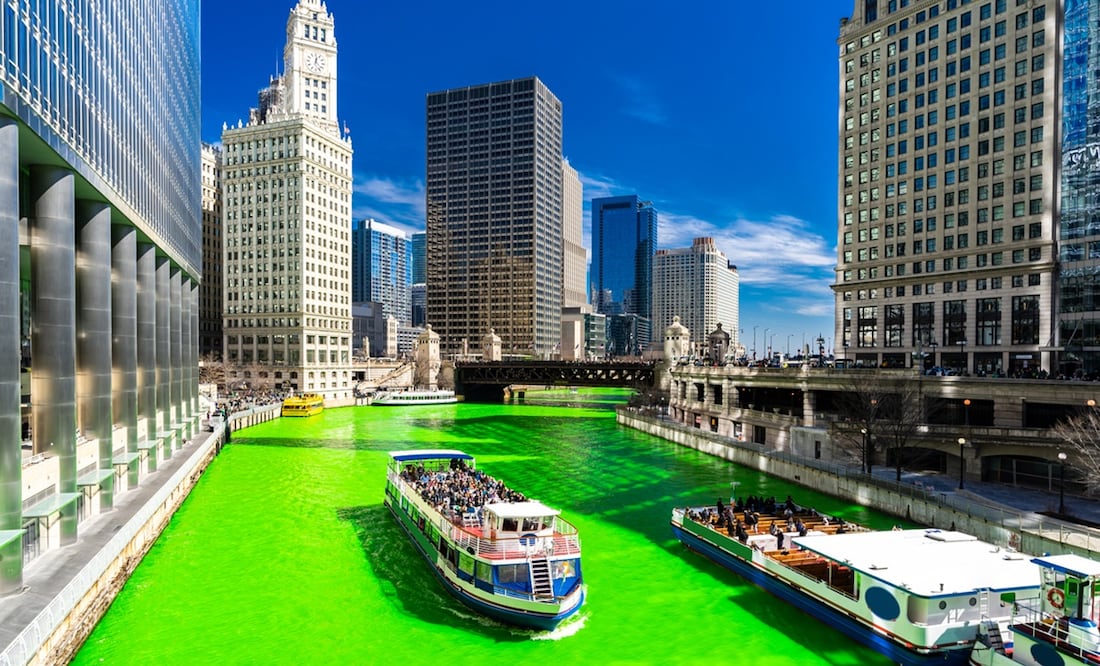 Dyeing River Chicago St' Partick Day. iStock/ vichie81