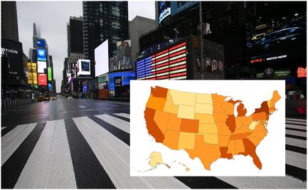 Lugares de Estados Unidos con más y menos casos de Covid-19
