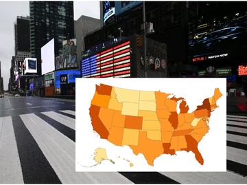 Lugares de Estados Unidos con más y menos casos de Covid-19