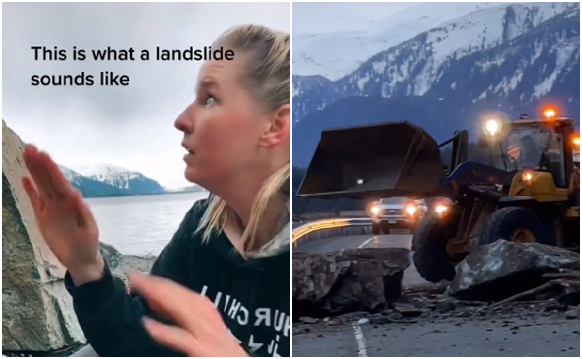 Mujer de Alaska corre por su vida al escuchar un deslizamiento de tierra que iba hacia ella