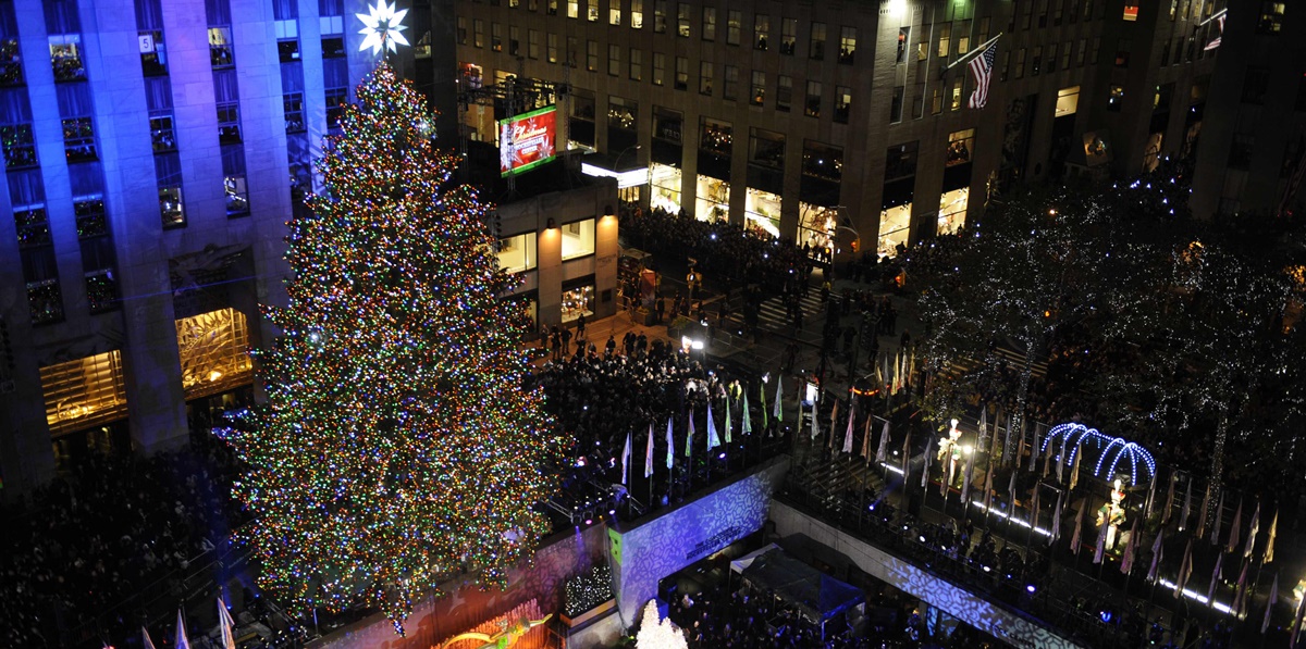 Rockefeller Center Christmas tree, árbol de Navidad, Navidad, Rockefeller Center, árbol del Rockefeller Center, Nueva York, Manhattan