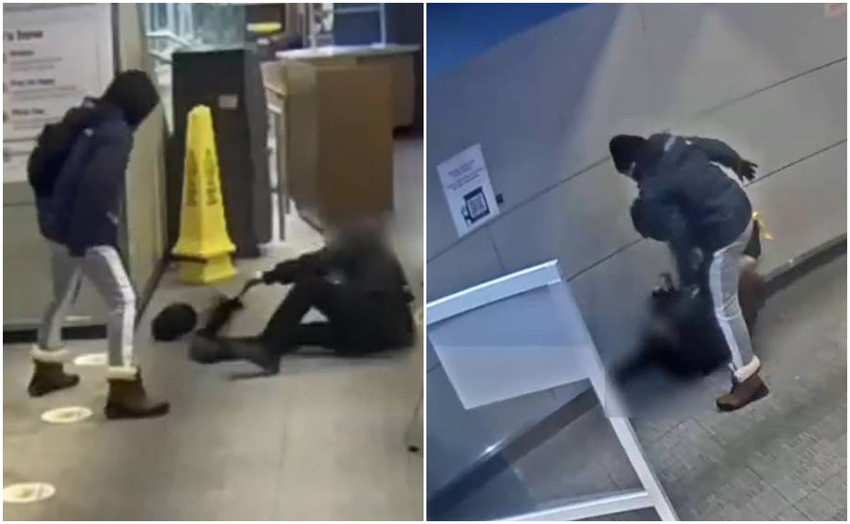 Video. Golpean brutalmente a cliente durante asalto en McDonald’s de NY