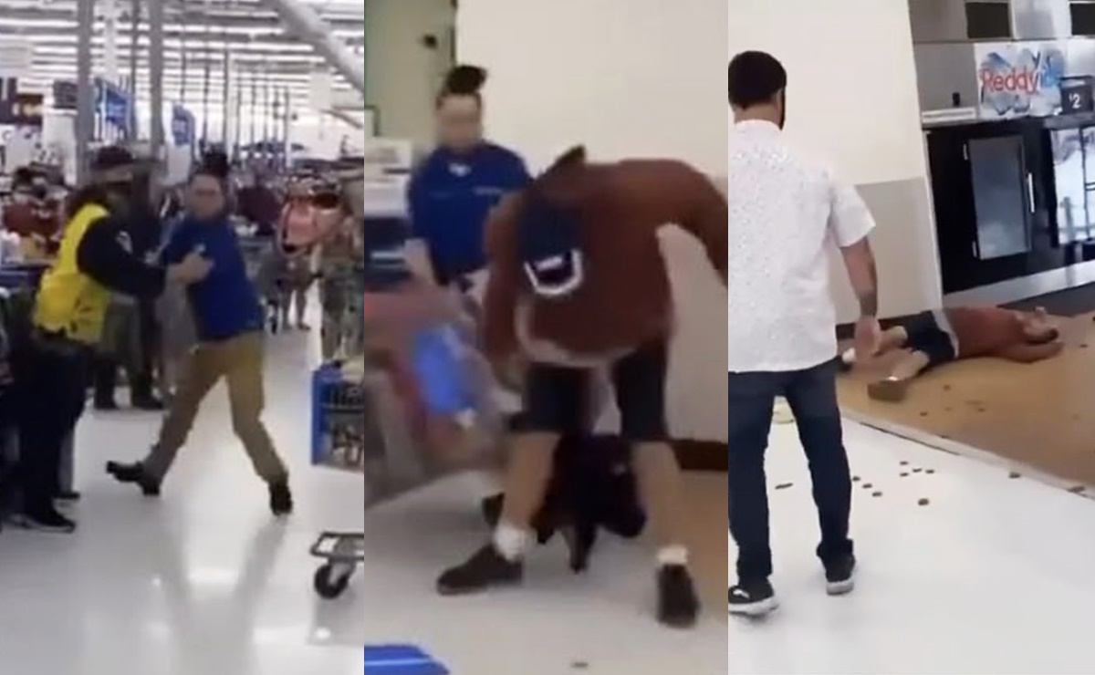empleado y cliente de Walmart pelean