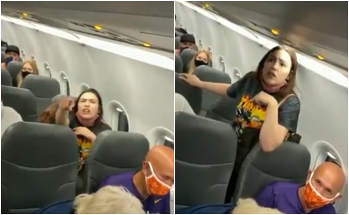 Mujer sin cubrebocas 'estalla' discusión en avión por unos lentes
