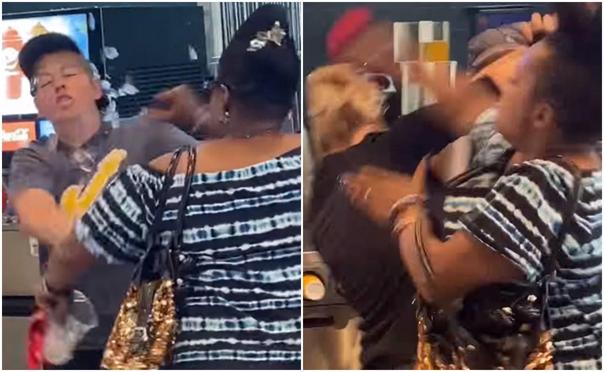 Video. Mujer estalla en contra de empleadas de restaurante en violenta pelea