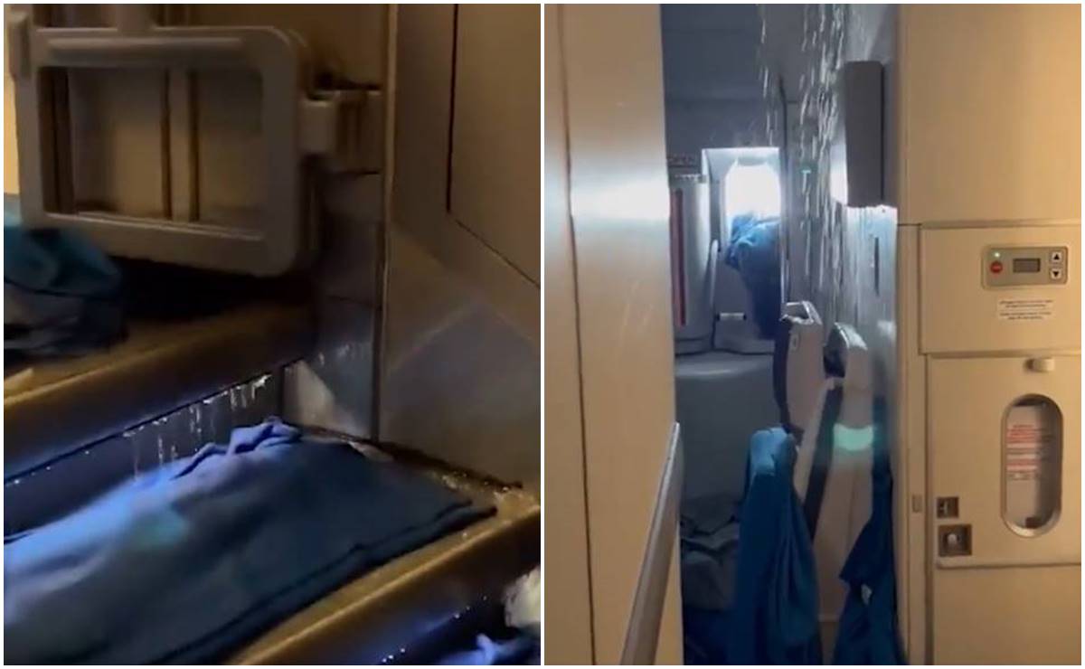 Captan cascadas de agua dentro de avión que volaba a EU
