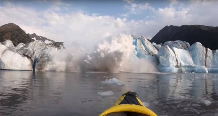 video, glaciar, Alaska, glaciar Spencer, exploradores, derrumbe de glaciar,